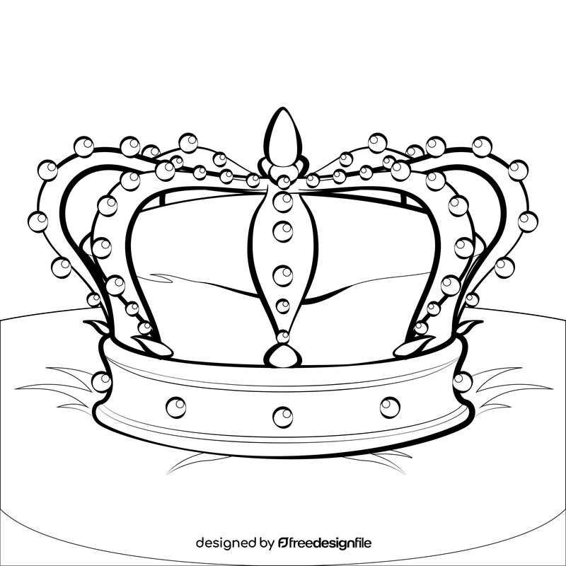 King crown drawing outline black and white vector