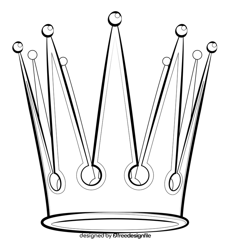 King crown drawing black and white clipart