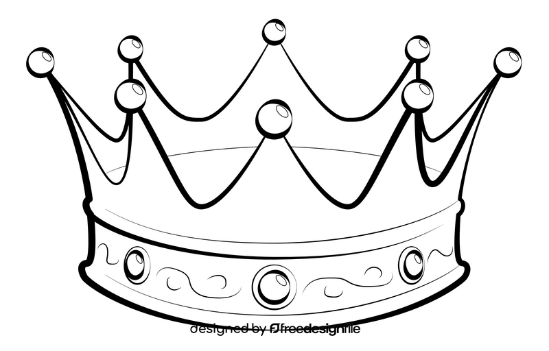 King crown black and white clipart