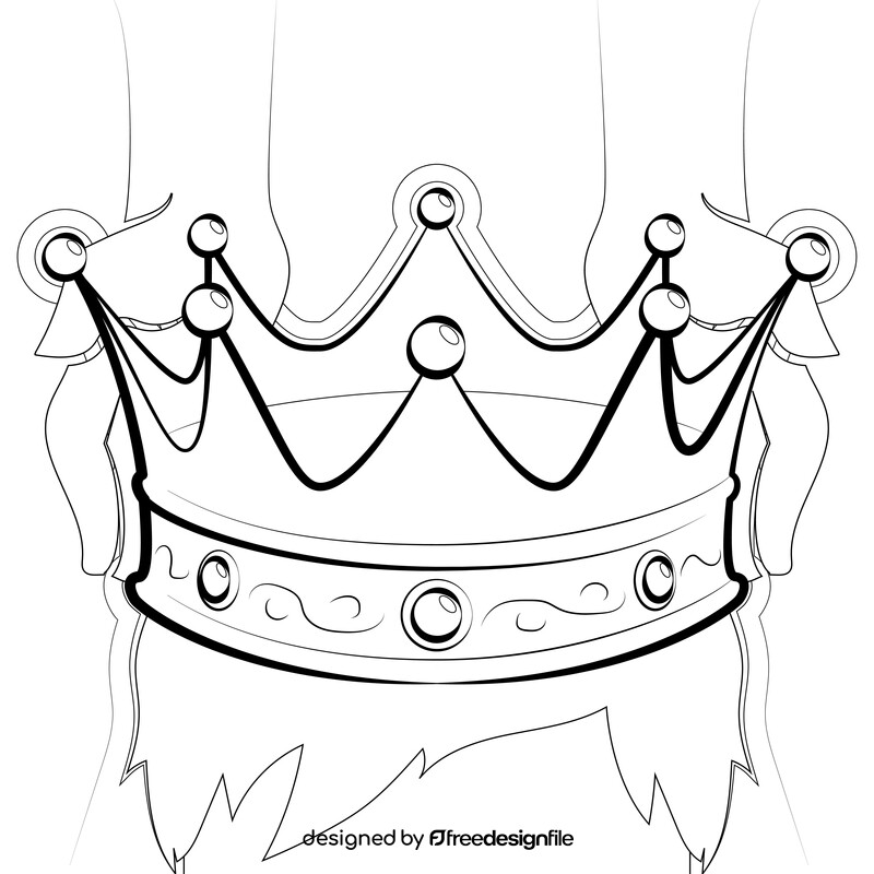 King crown drawing black and white vector