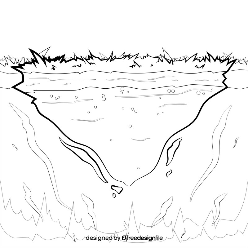 Land drawing black and white vector