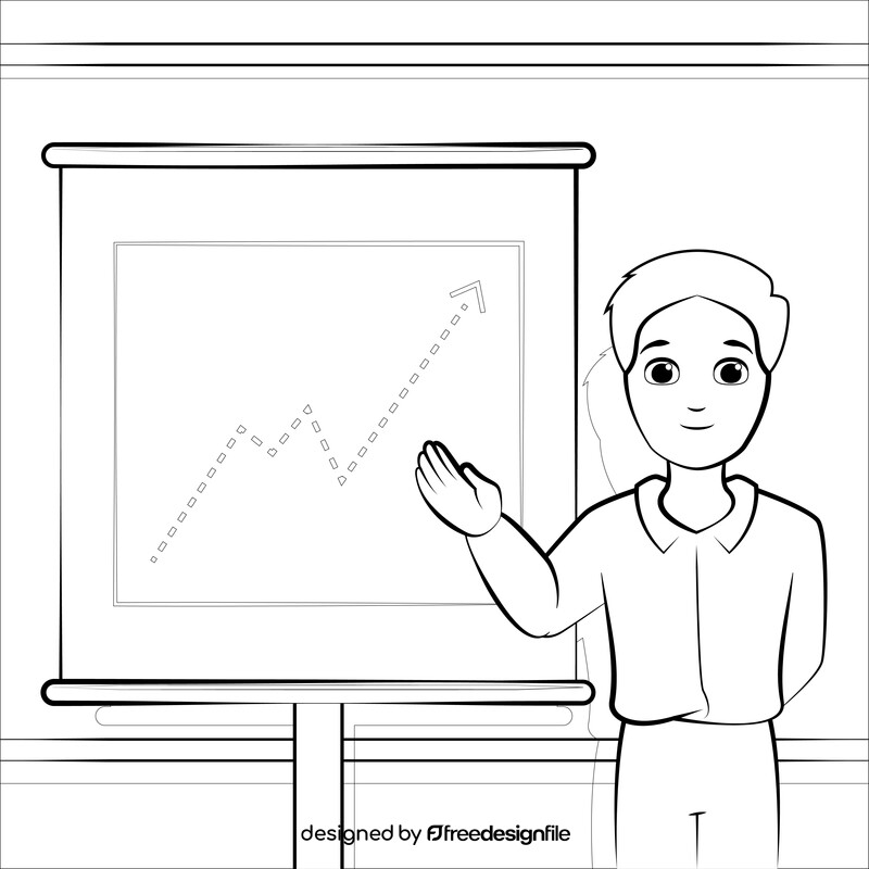 Presentation drawing black and white vector