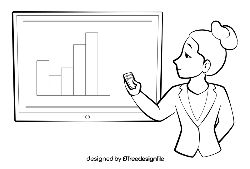 Presentation drawing black and white clipart