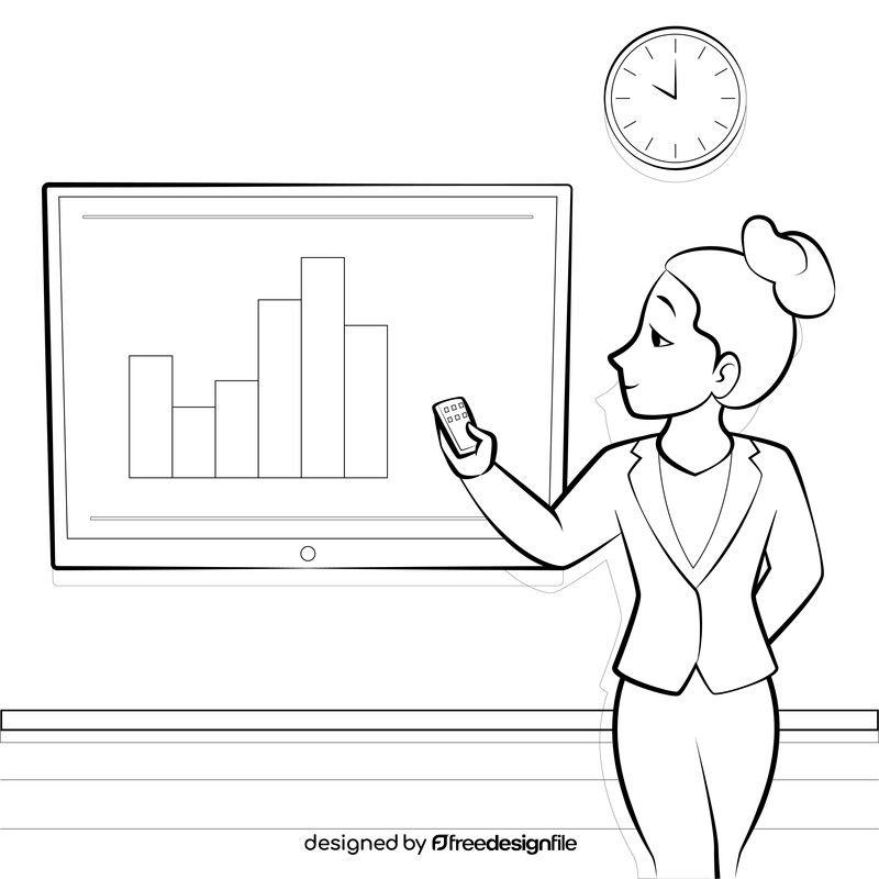 Presentation drawing black and white vector