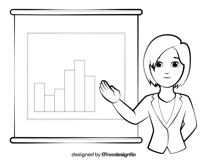 Presentation drawing black and white clipart