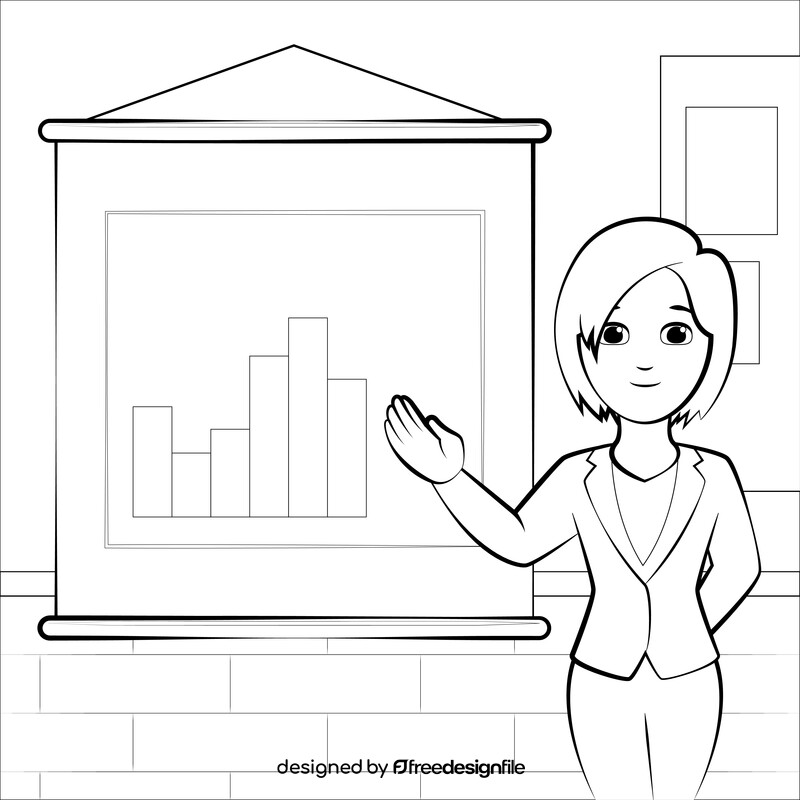 Presentation drawing black and white vector