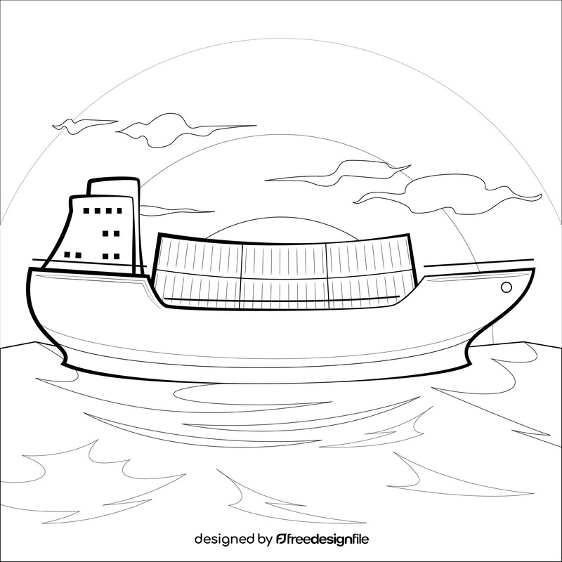 Shipping drawing black and white vector