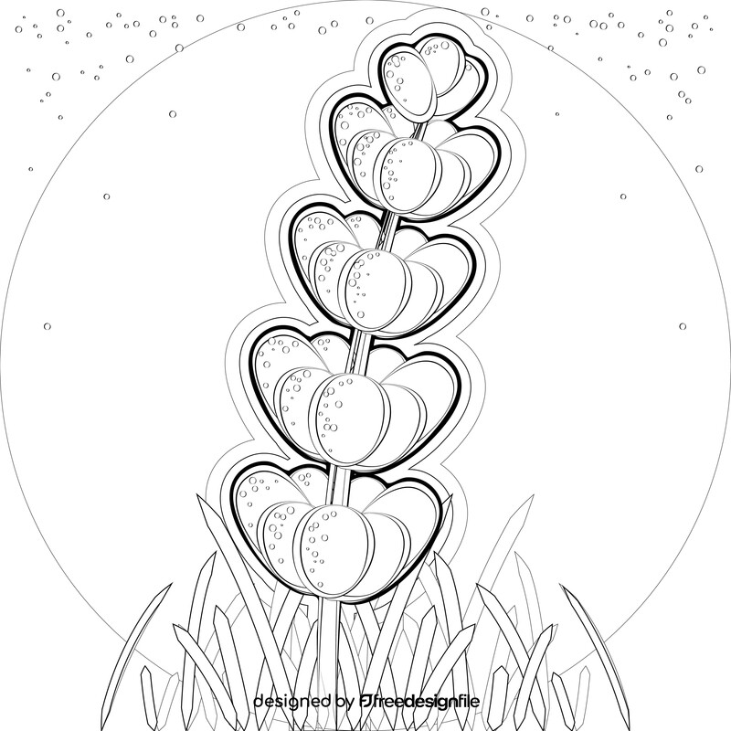 Lavender drawing black and white vector