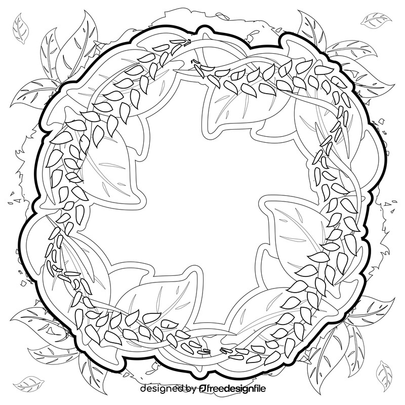 Greenery drawing black and white vector