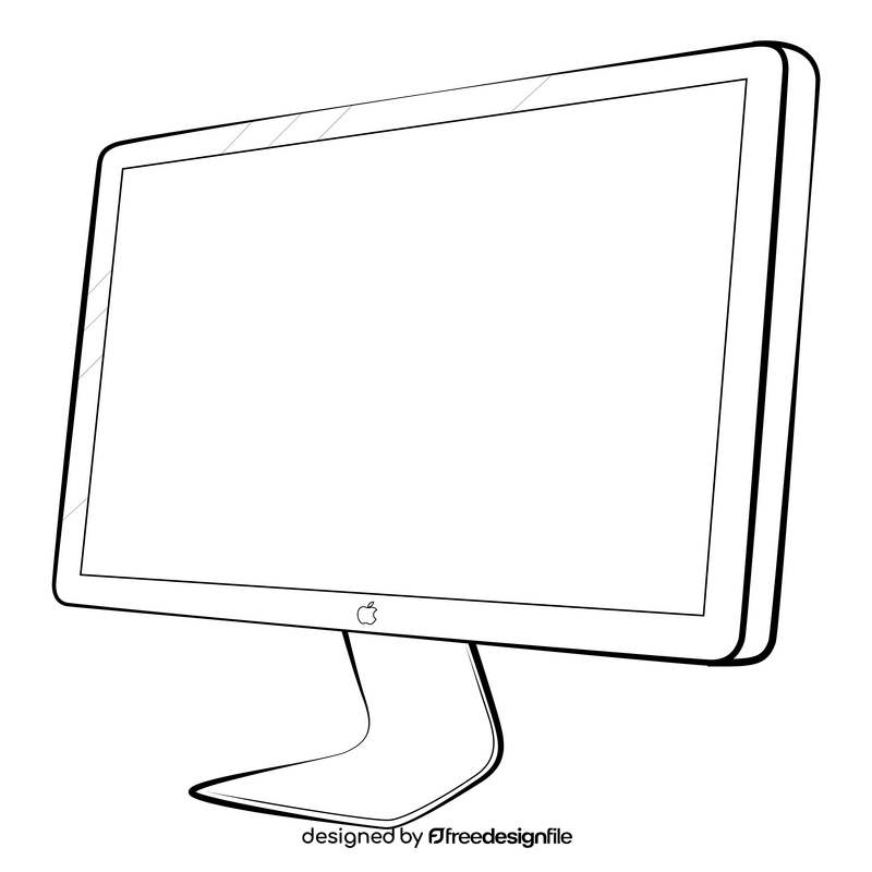 Monitor mac black and white clipart