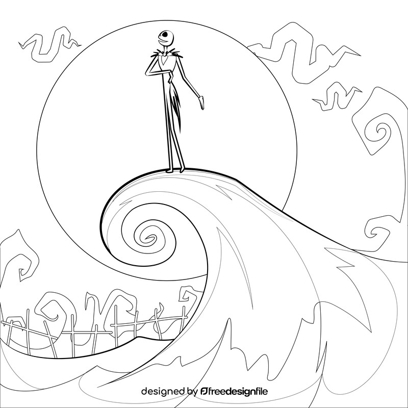 Nightmare before christmas drawing black and white vector