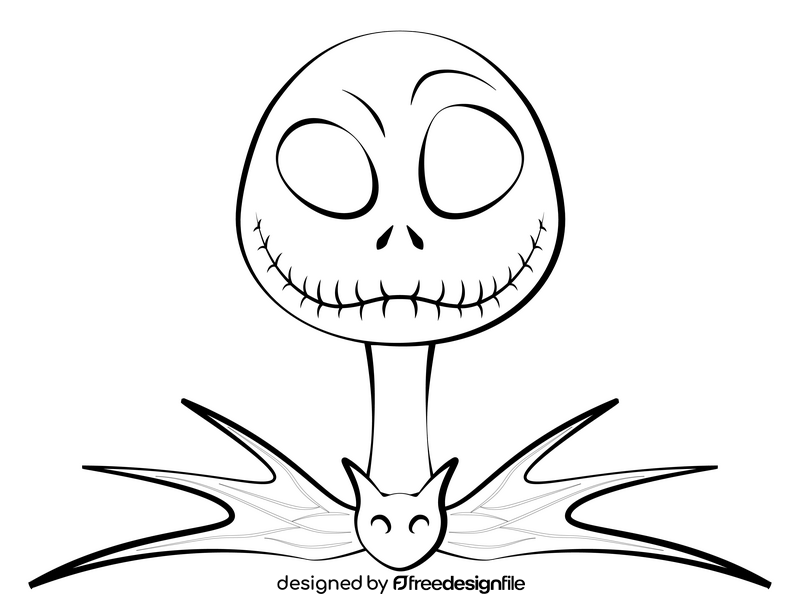 Nightmare before christmas jack drawing black and white clipart