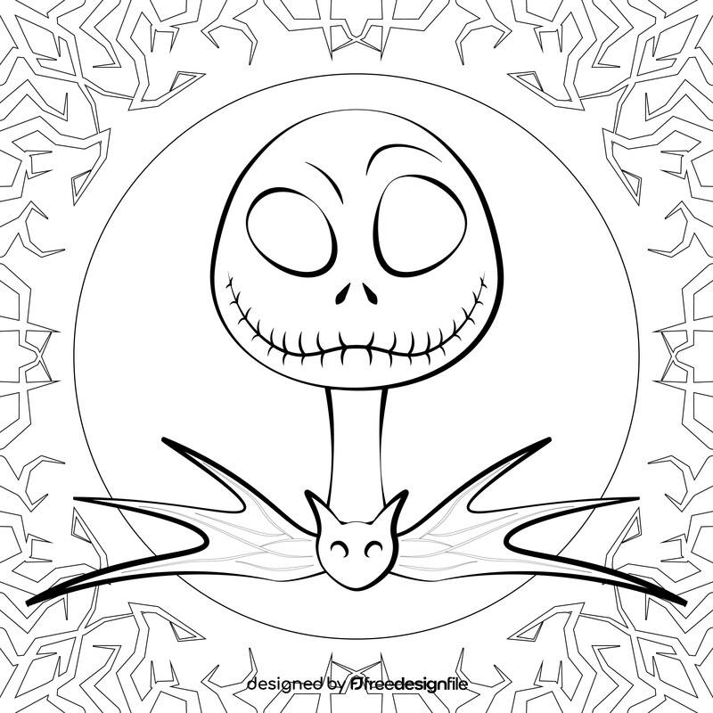 Nightmare before christmas jack drawing black and white vector