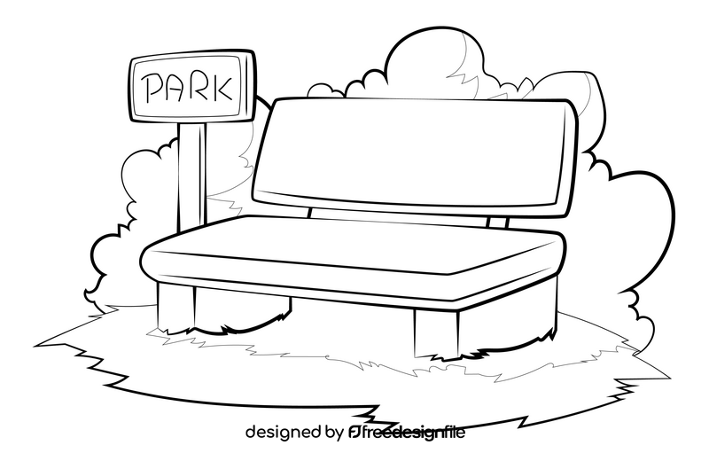 Park black and white clipart