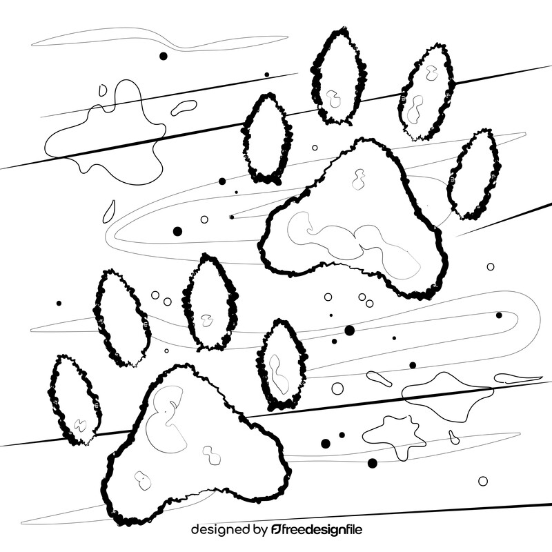 Paw print black and white vector