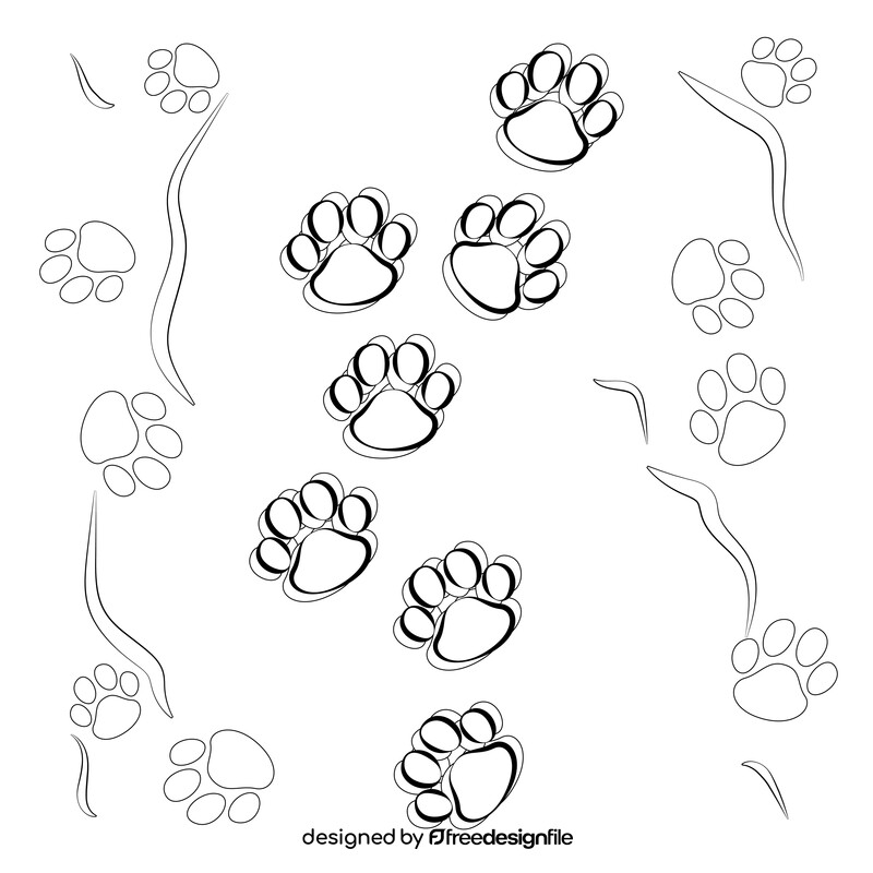 Paw print black and white vector