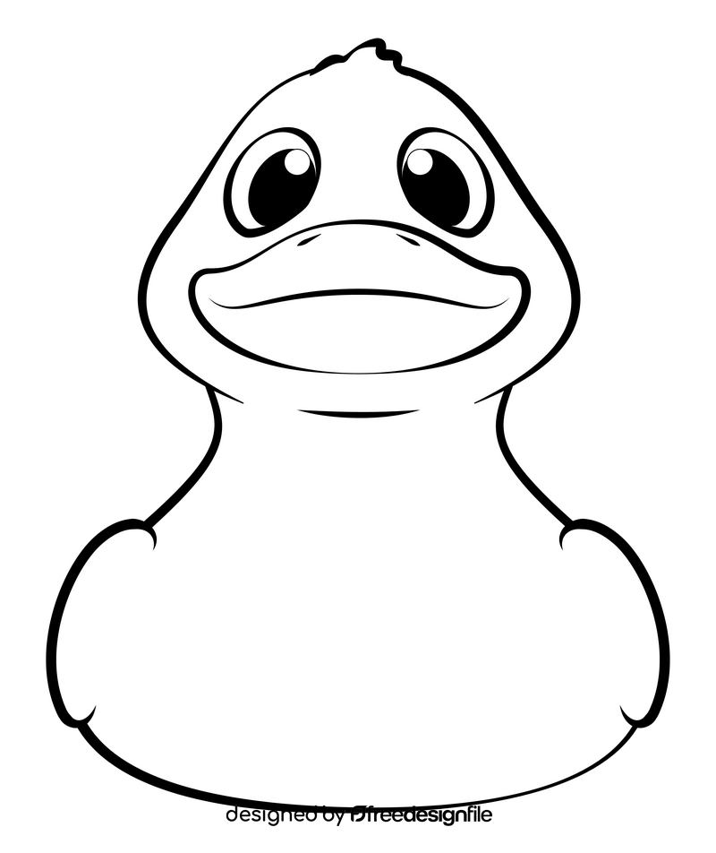 Rubber duck drawing black and white clipart