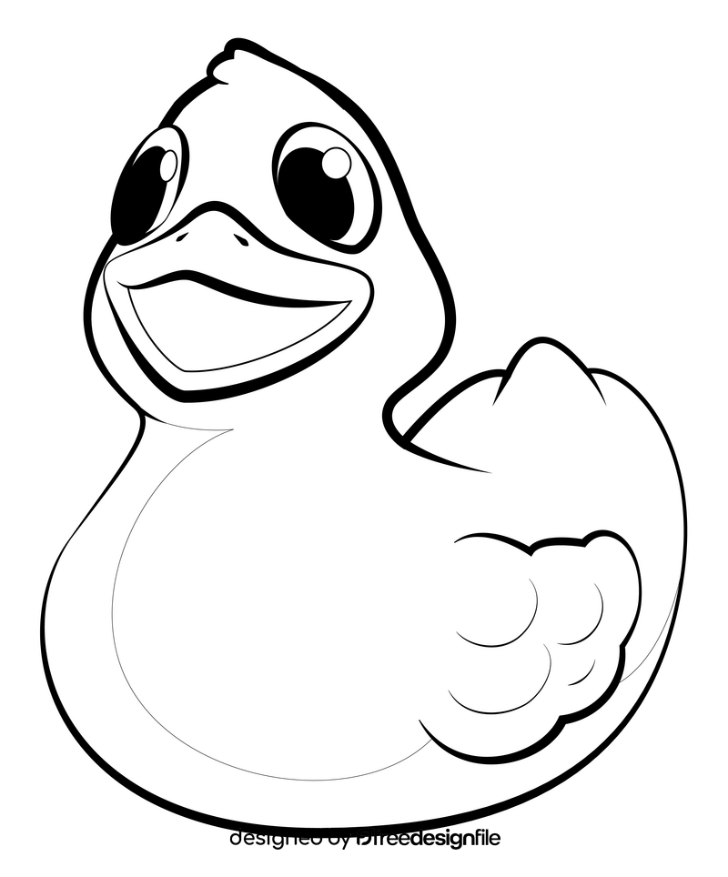 Rubber duck black and white clipart