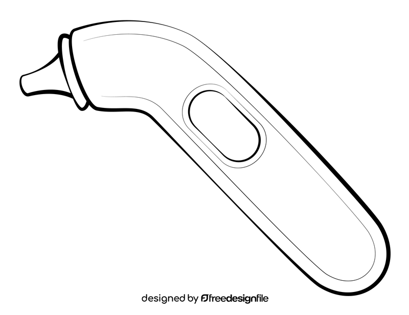 Ear thermometer drawing black and white clipart