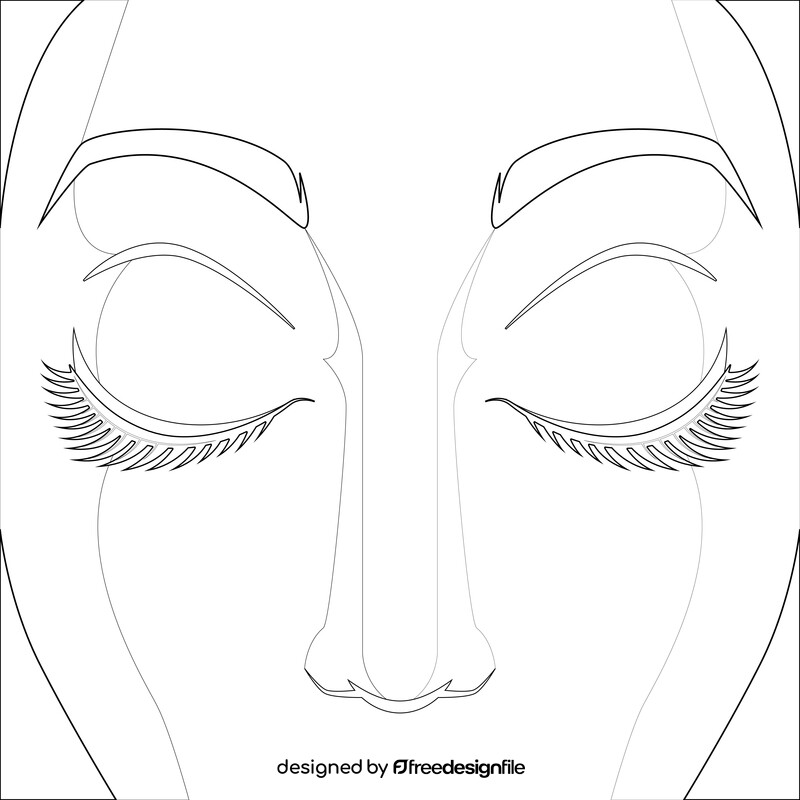 Lashes drawing black and white vector