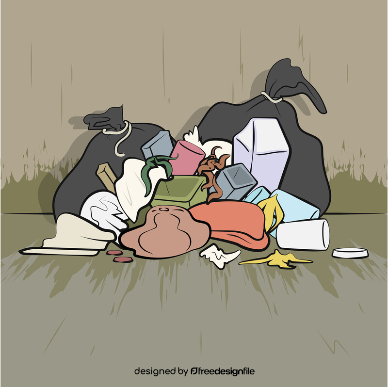 Garbage pile vector