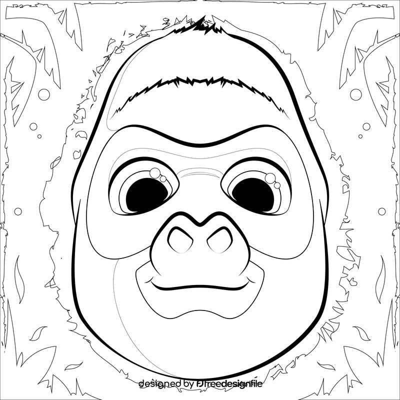 Gorilla drawing black and white vector