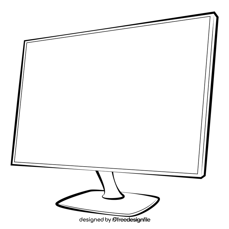 Monitor led black and white clipart