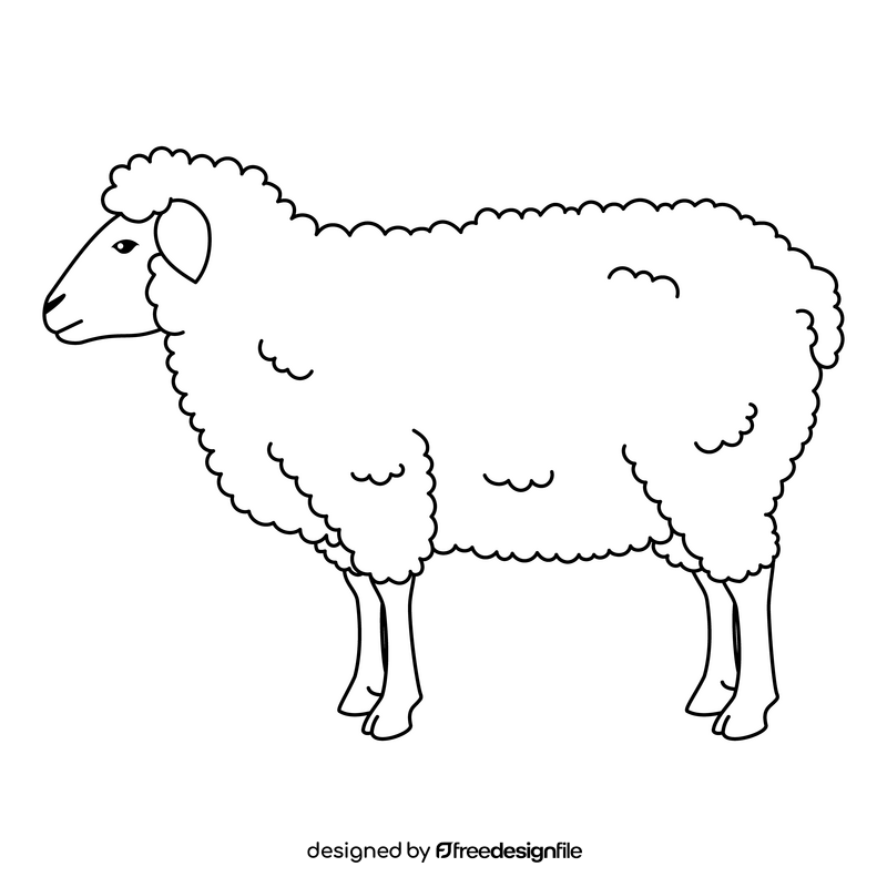 New Zealand sheep black and white clipart