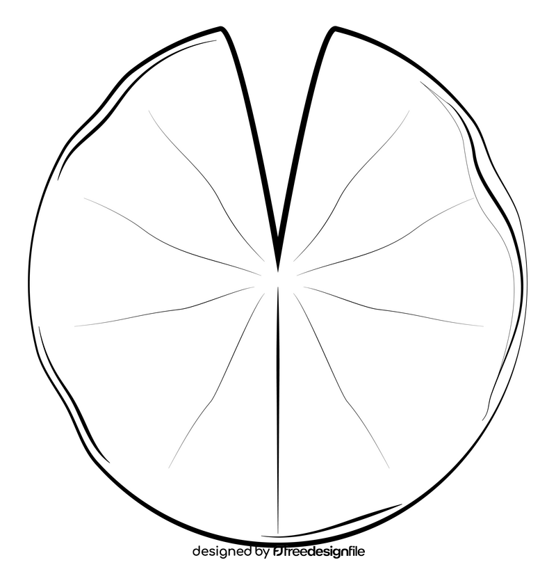 Lily pad drawing black and white clipart