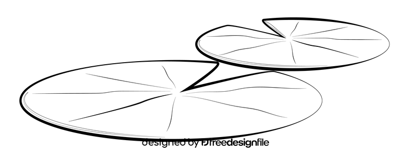 Lily pad drawing black and white clipart