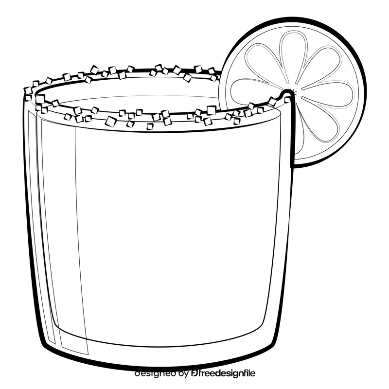 Margarita cocktail black and white clipart