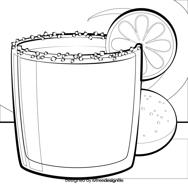 Margarita cocktail drawing black and white vector