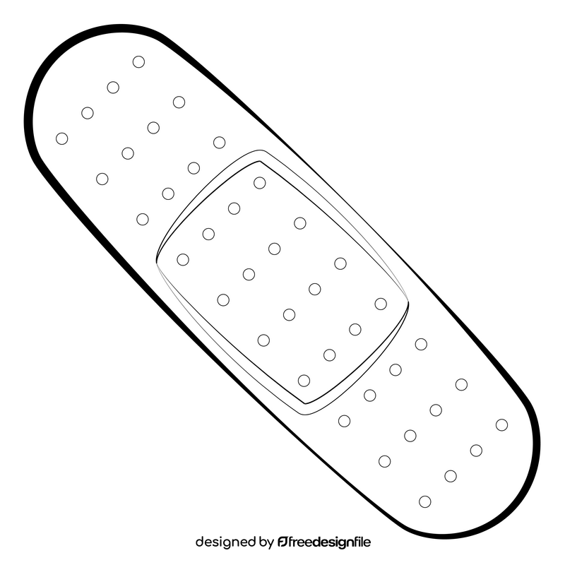 Band aid drawing black and white clipart