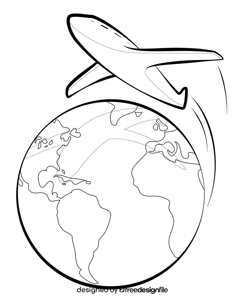 Travel black and white clipart