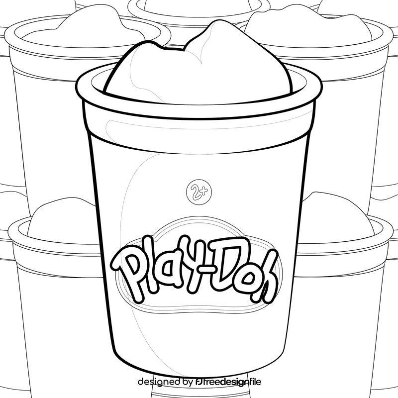 Playdough drawing outline black and white vector