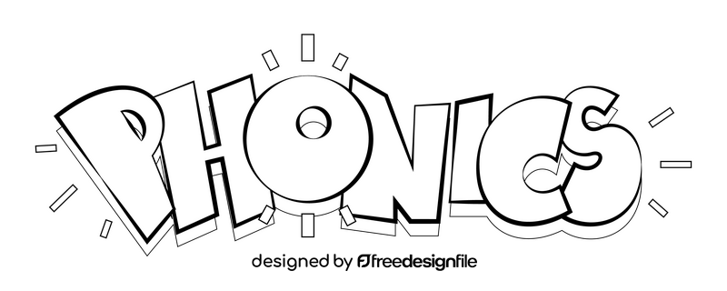 Phonics black and white clipart