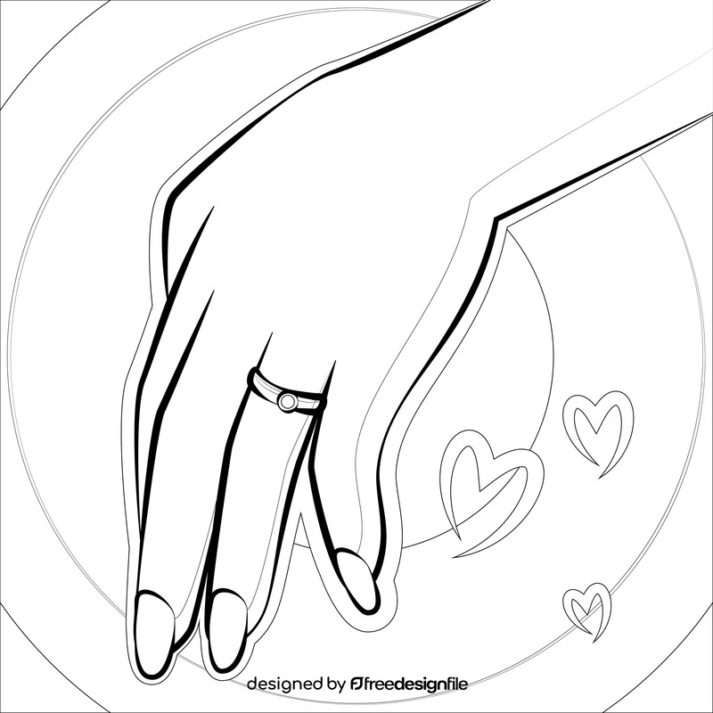 Engagement ring drawing black and white vector