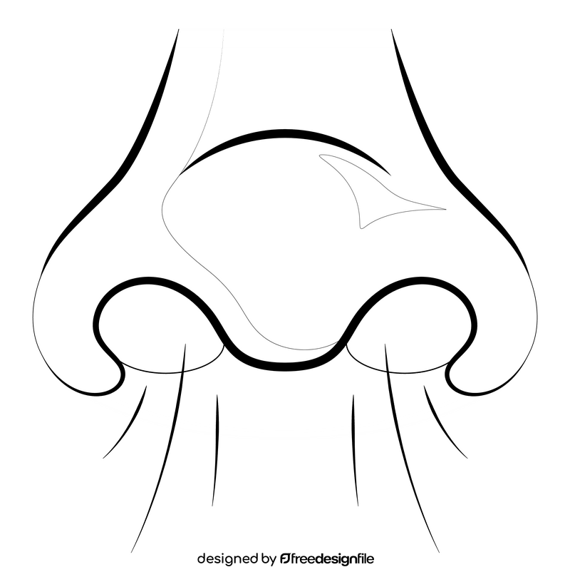 Smell drawing black and white clipart