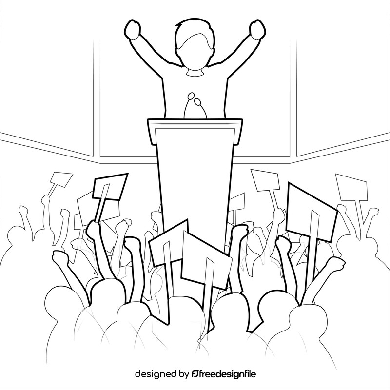 Politics Drawing Black And White Vector Free Download