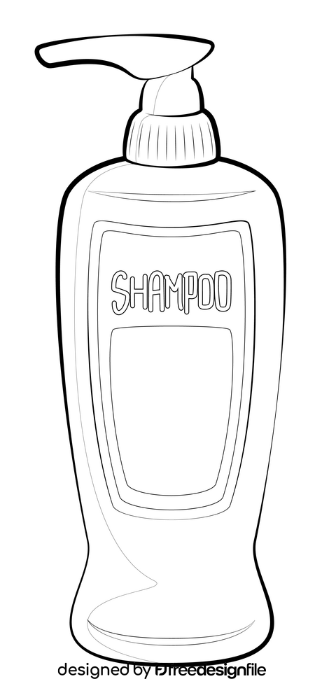 Shampoo black and white clipart