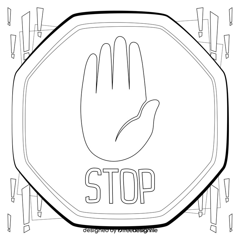 Stop sign black and white vector