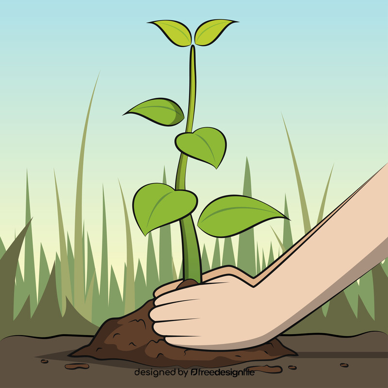 Planting trees vector