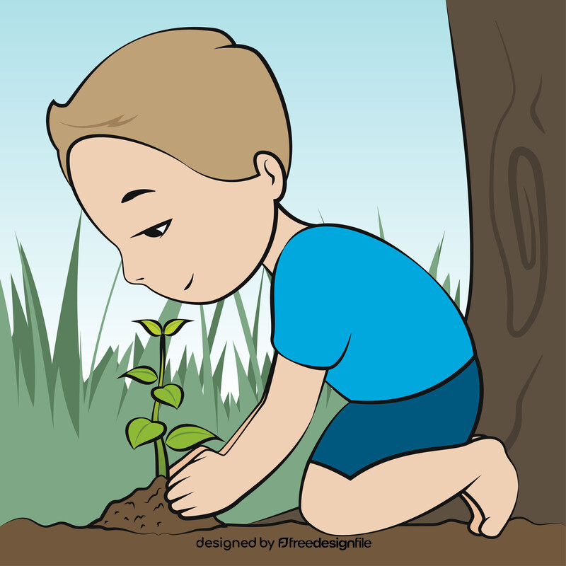 Planting trees vector