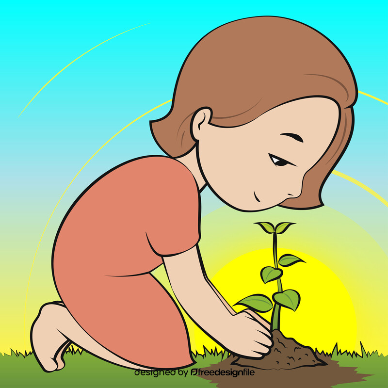 Planting trees vector