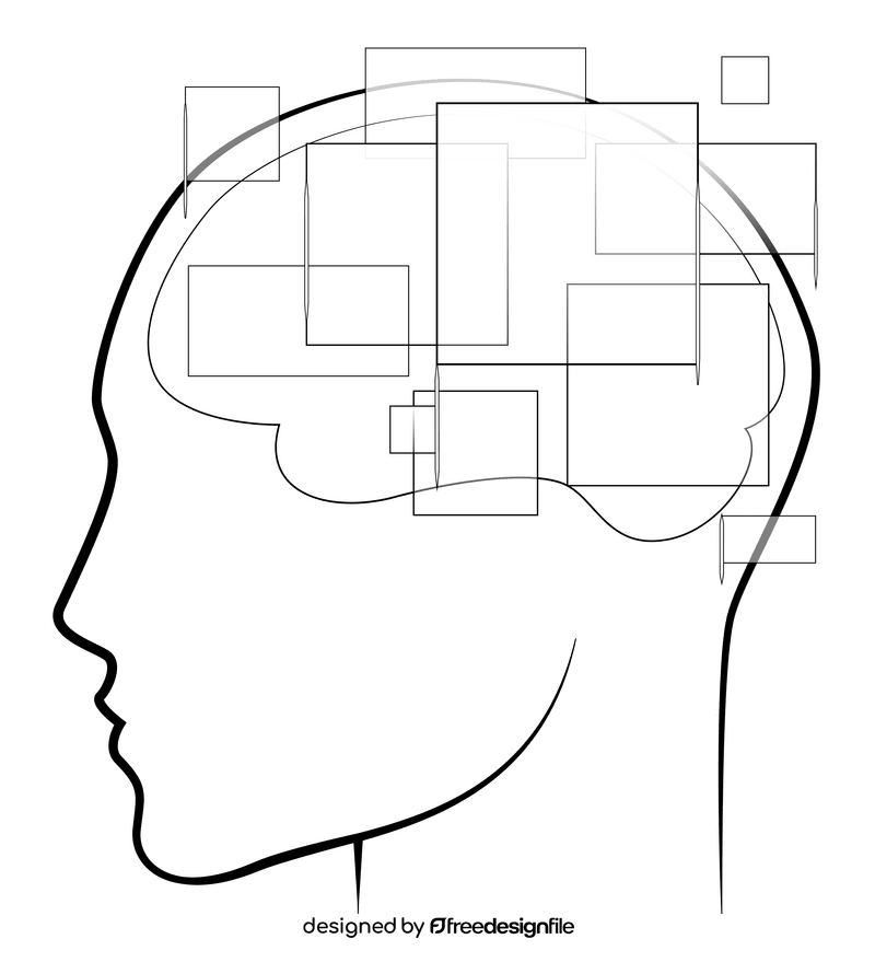 Psychology black and white clipart