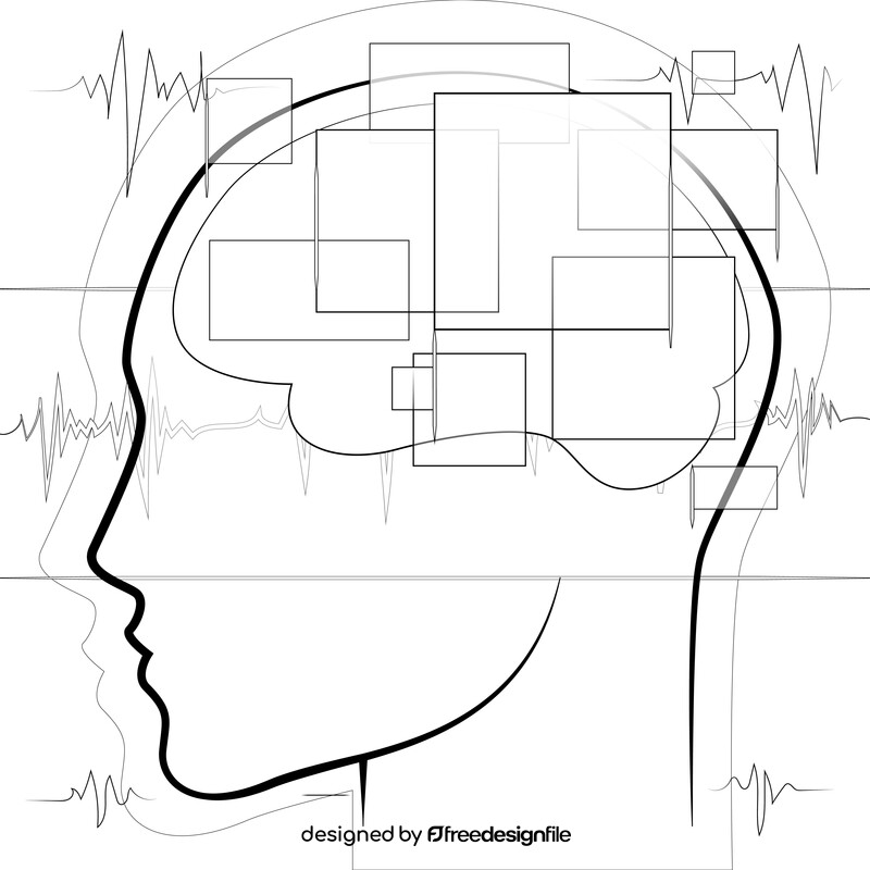 Psychology black and white vector