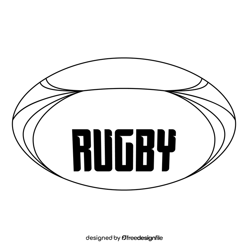 New Zealand rugby ball black and white clipart