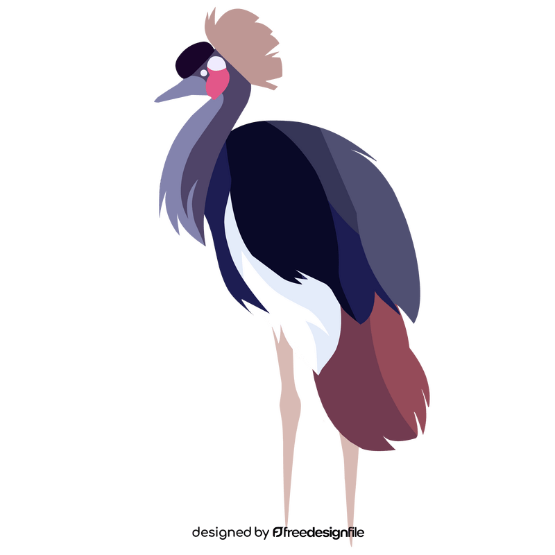 Black crowned crane clipart