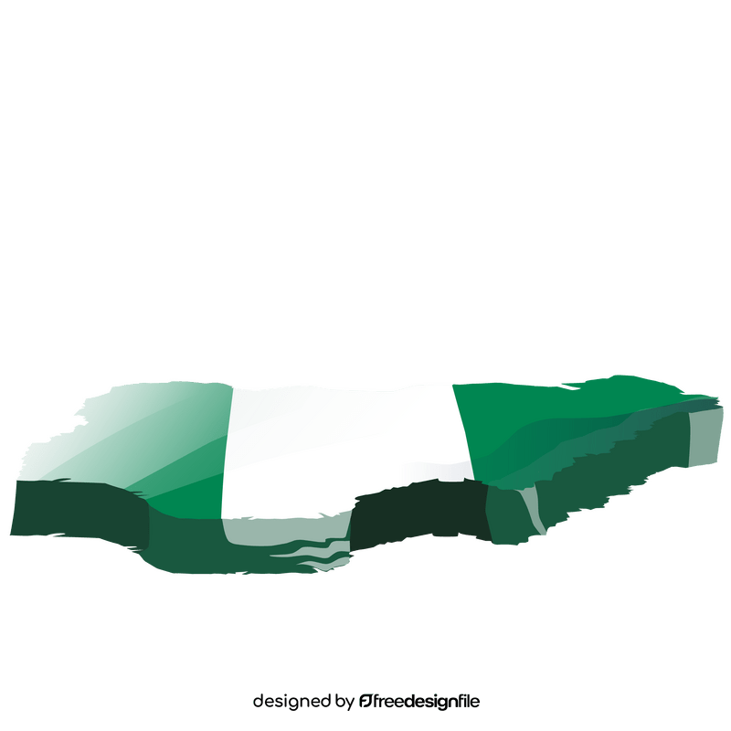 Nigeria flag map clipart