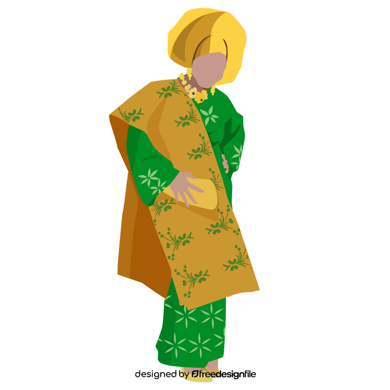 African traditional women dress clipart